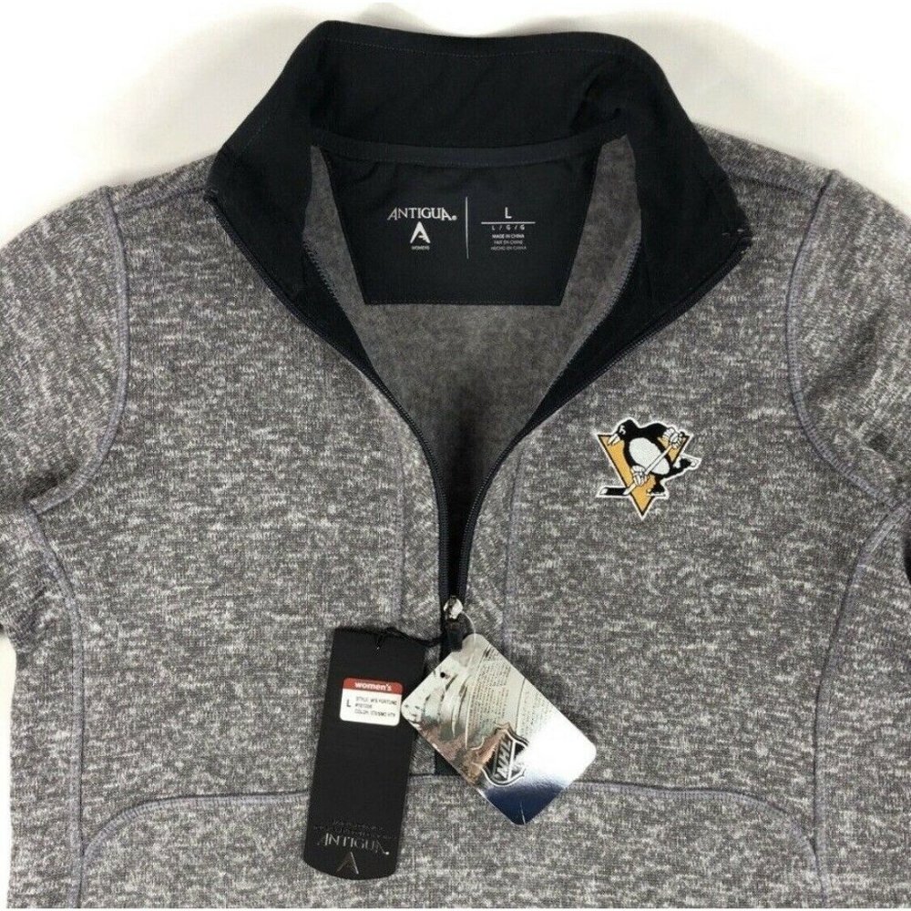 Pittsburgh Penguins Antigua Womens 1/2 Zip Sweater - Picture 4 of 9